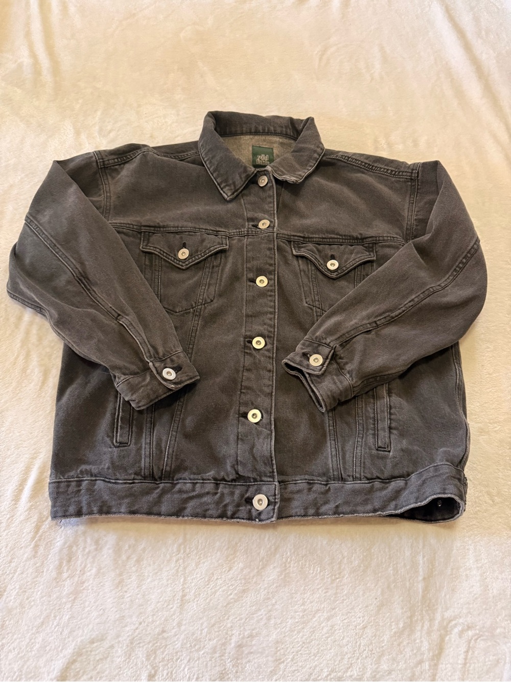 wild fable Washed Charcoal Denim Jacket - Gray